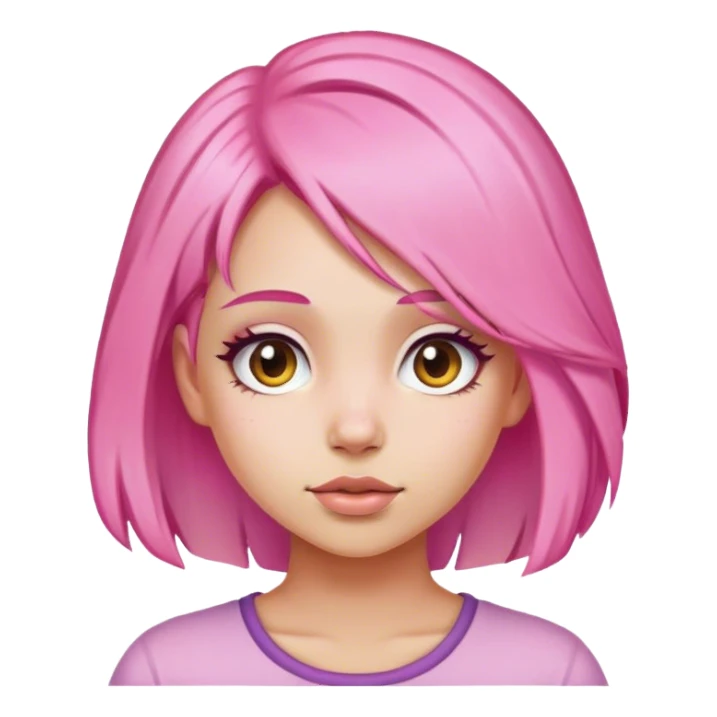 Girl with pink heat  sticker