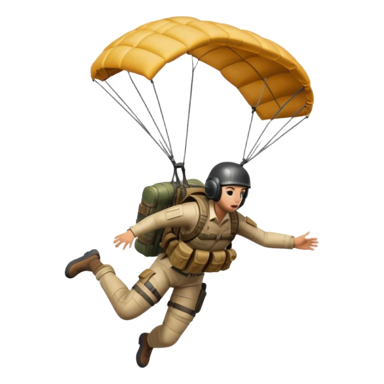 PUBG character falling from the sky with parachute deployed sticker