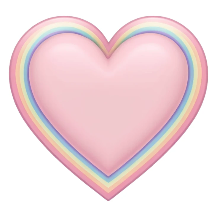 sakura heart with a pastel rainbow sticker