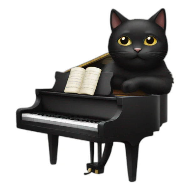 black cat piano sticker