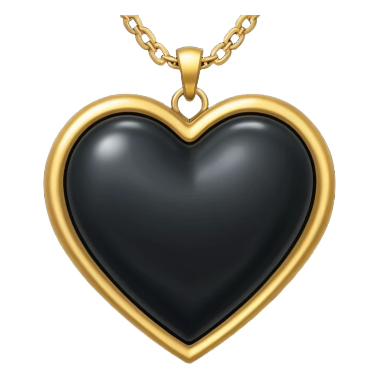 Black heart with golden chain sticker