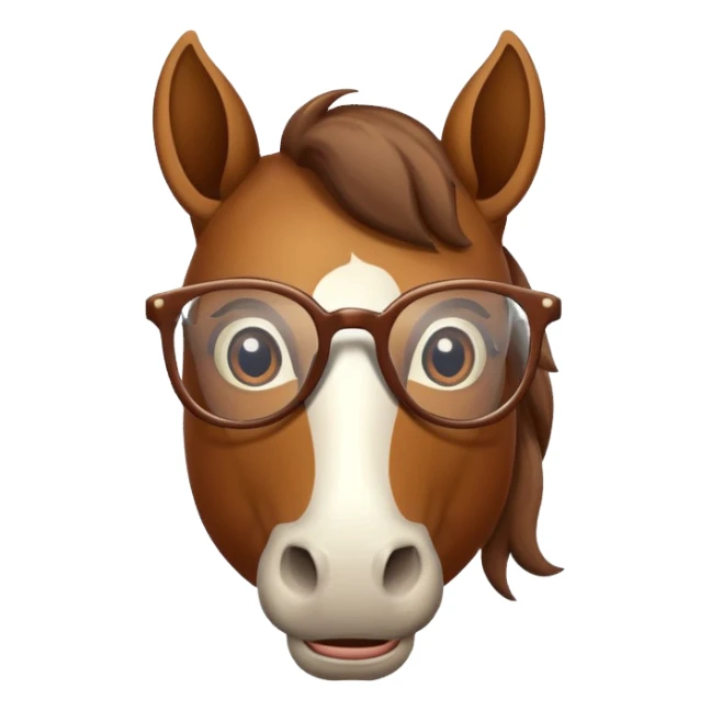 retro horse with glasses sticker