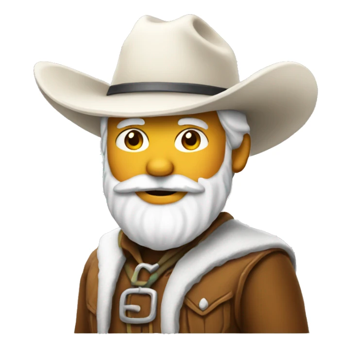 White cowboy santa sticker