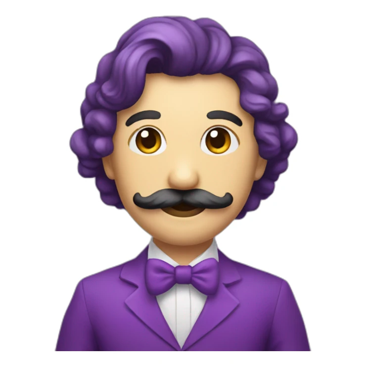 Un Moustachu avec un costume violet sticker