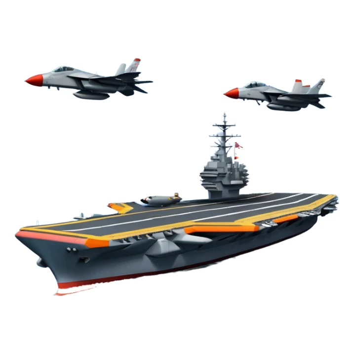 an aircraft carrier with fighter jets sticker