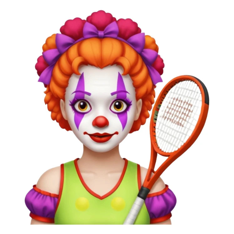 tennis player female clown sticker