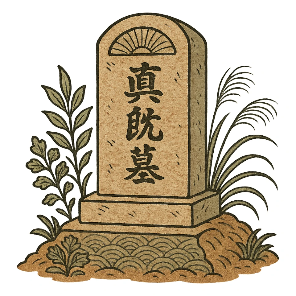 ukiyo-e style grave sticker