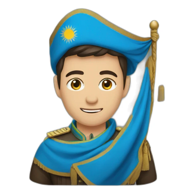 A man with uzbekistan flag🇺🇿 sticker