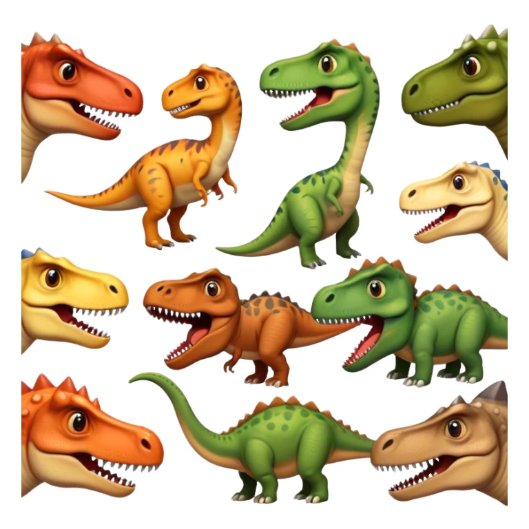 faces of different dinosaurs  sticker