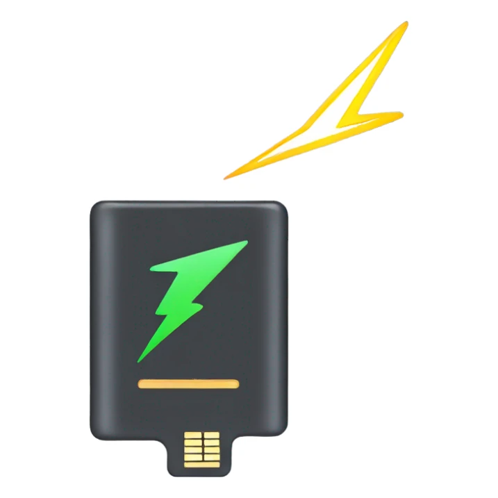 charging card with a lightning sticker