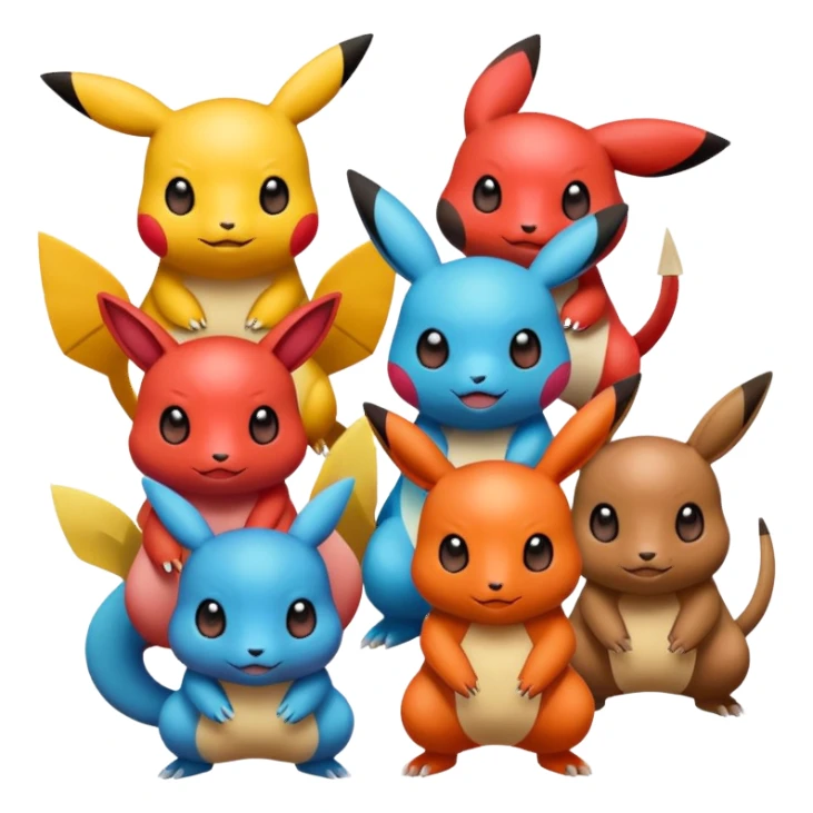 freindly pokemans helping each other  sticker