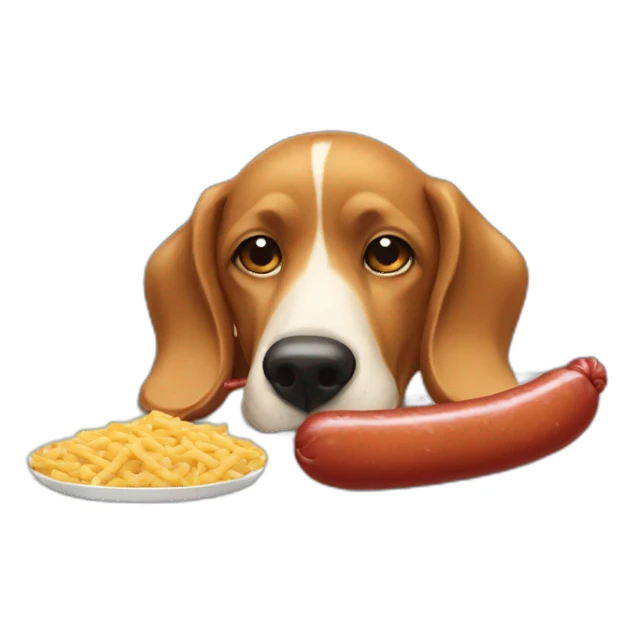 perro salchicha comiendo un hueso sticker