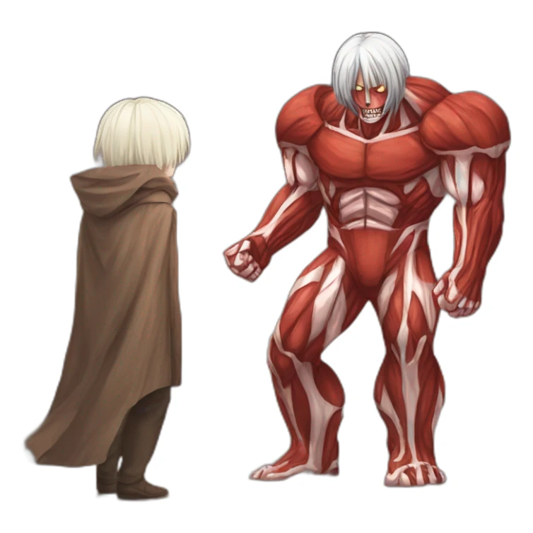 colossal titan vs livai sticker