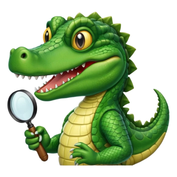 A gator with a magnifying glass sticker