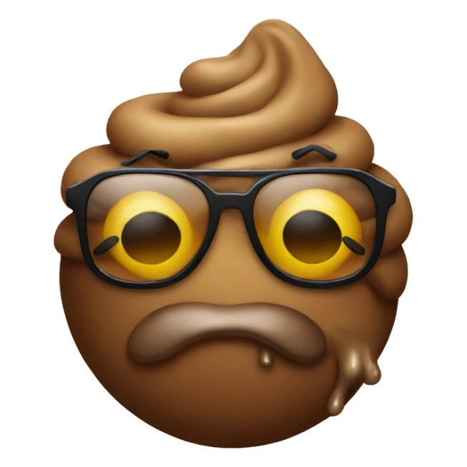 Poop with sunglasses  sticker