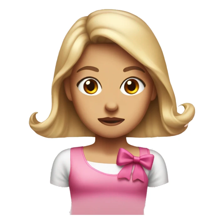 mean girl with pink bow sticker