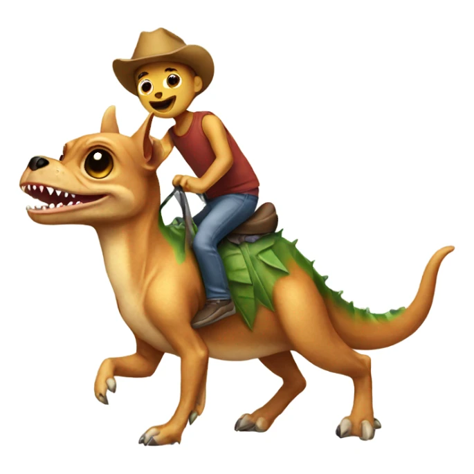 Chihuahua riding a dinosaur  sticker