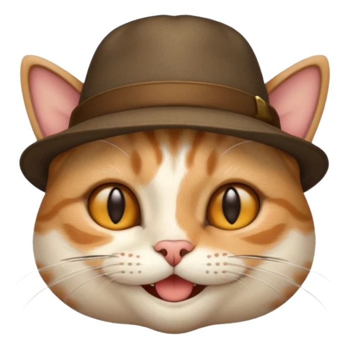 Cat wering a poo sticker