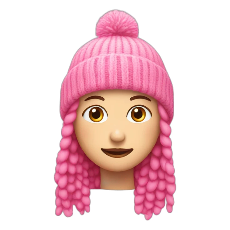 Only a pink beanie with a pink dot sticker