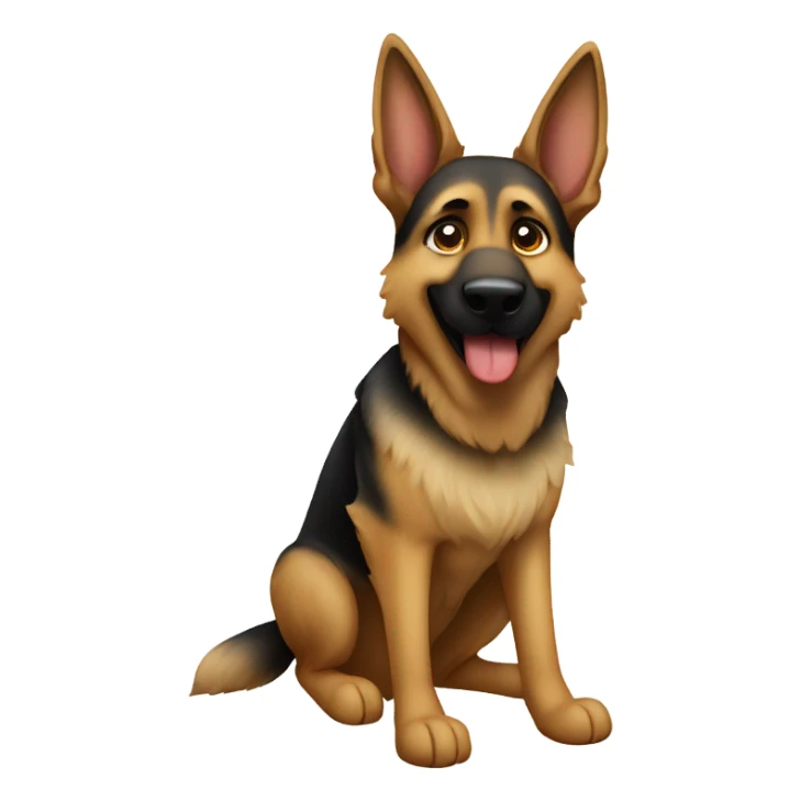 German Shepherd saying “I’m doodie” sticker