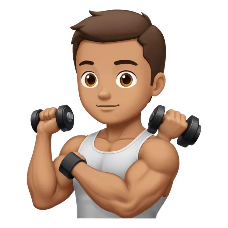 side view guy doing bicep-curls palms-facing-up sticker