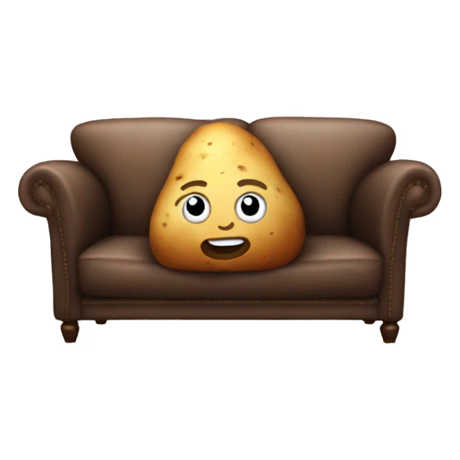 Potato sitting on a couch  sticker