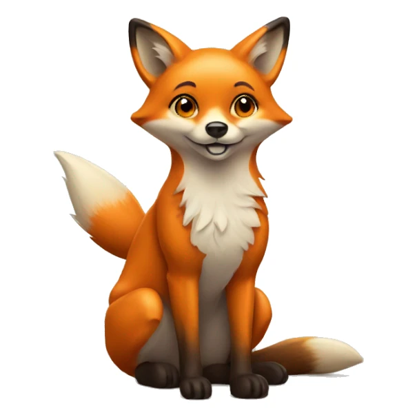 Cute orange flattered fox sticker