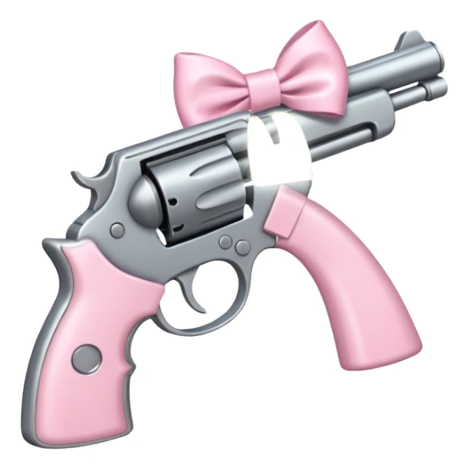 Gun with a light pink bow sticker