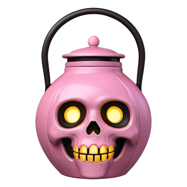 baby pink skull lantern sticker