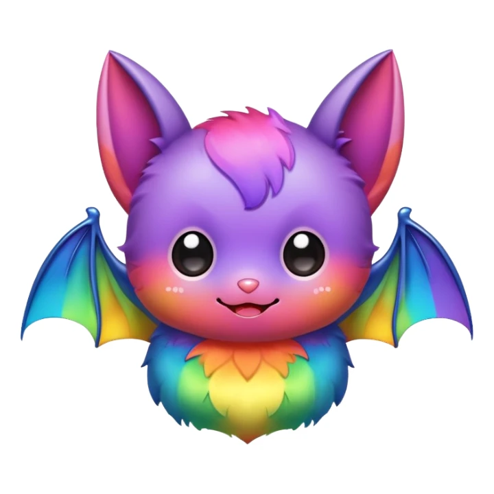 rainbow kawaii bat  sticker