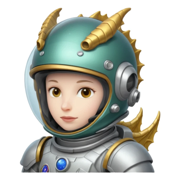 closed helmet astronaut riding dragon sticker