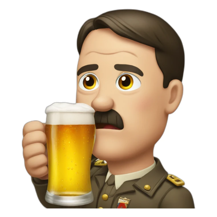 Hadolf hitler drinks à beer sticker