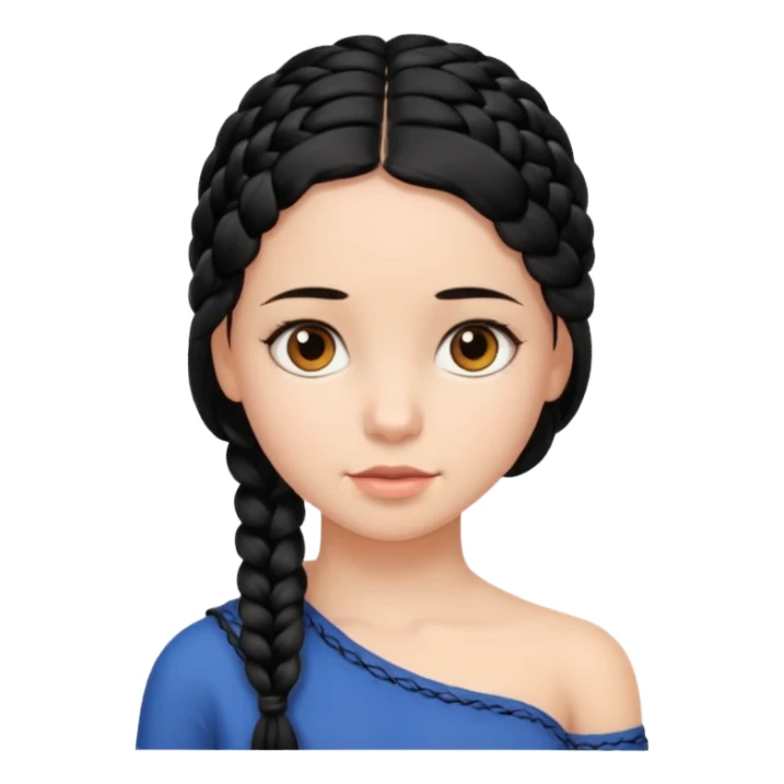 Girl with black braid  on one shoulder  sticker