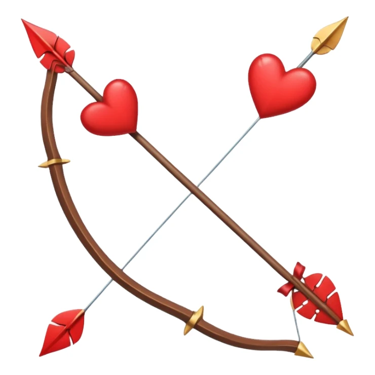 red bow and arrow with hearts sticker