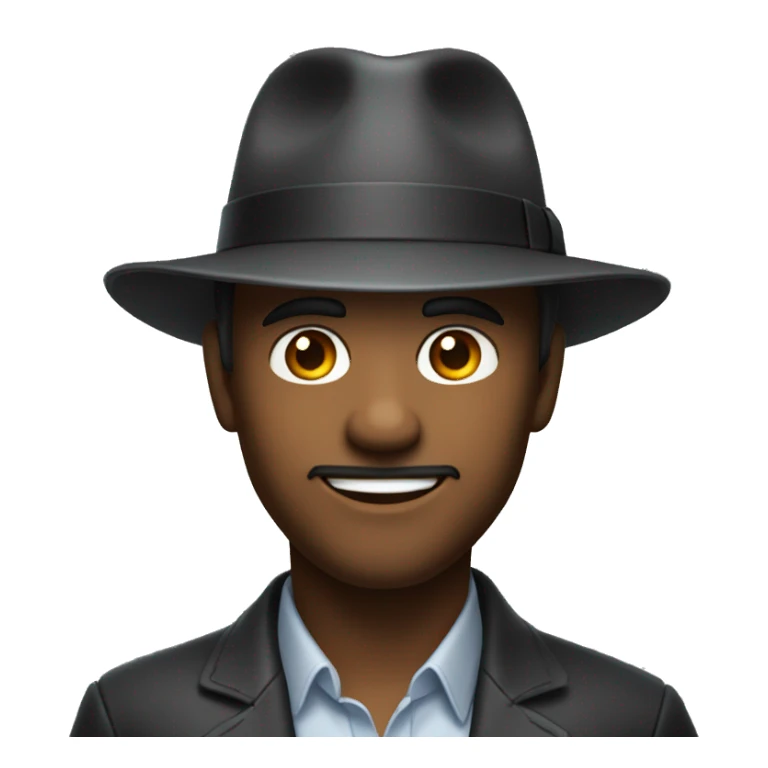 Man with fedora hat and a zesty look on his face sticker