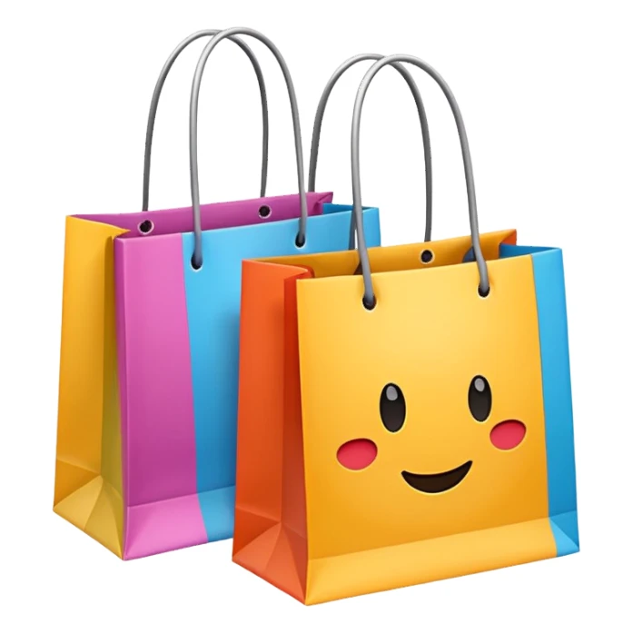 2 beautiful shopping bag sticker