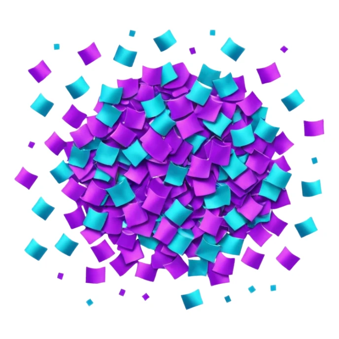 Glitter Purple and Cian bye sticker