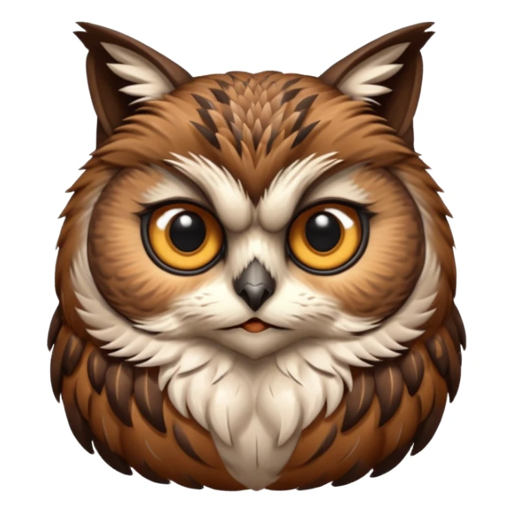 A owl with a cat head sticker