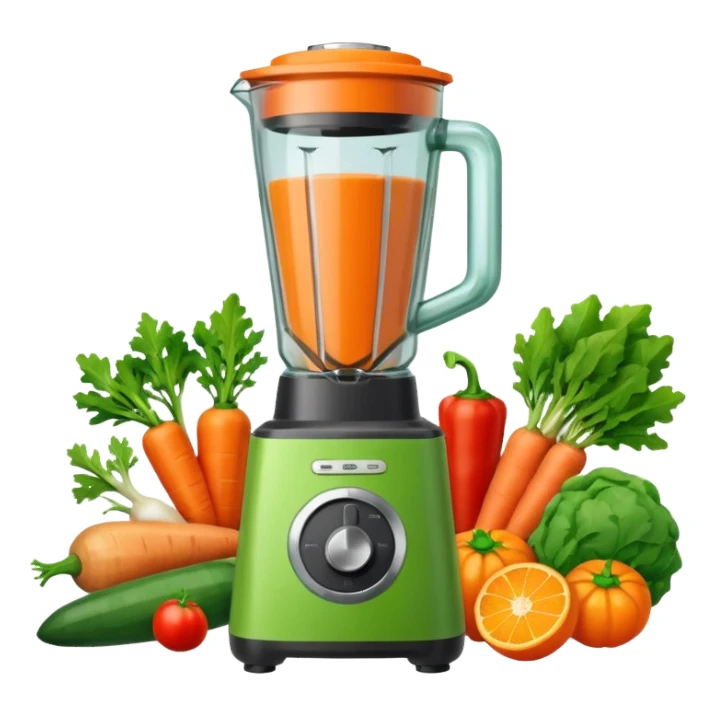 a blender with vegetables sticker