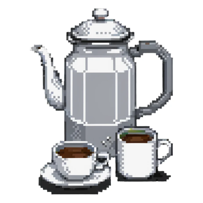 coffee pot and coffee cup sticker