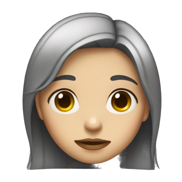 a girl with a sad face sticker