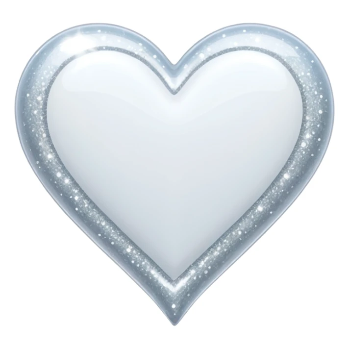 glitter white heart sticker