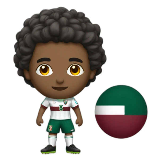 soccer player with fluminense teams colors and badge sticker
