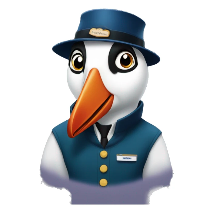 puffin dressed as a hampton inn employee sticker
