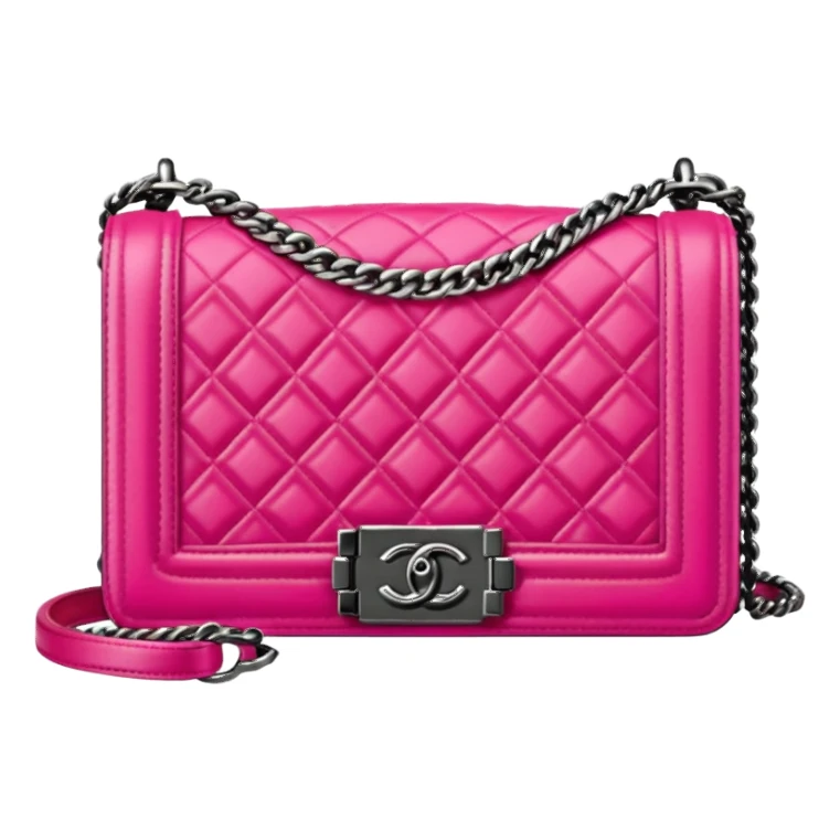 bright pink chanel le boy bag sticker