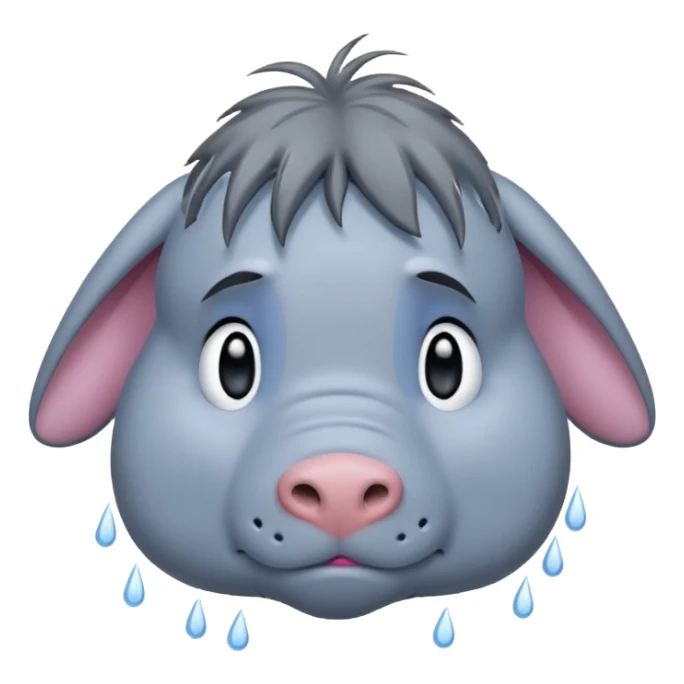 Disney’s eeyore sad under a rain cloud  sticker