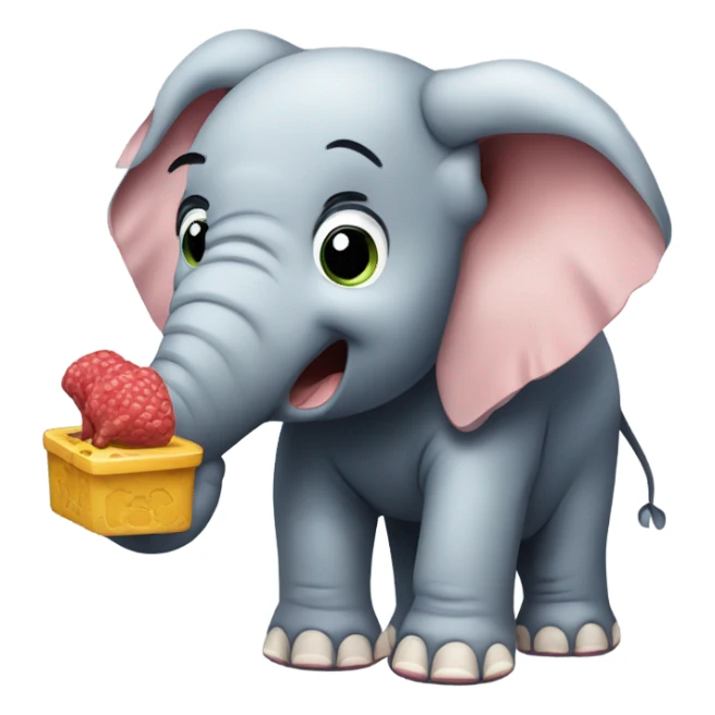 An elephant eating a phone ￼ sticker