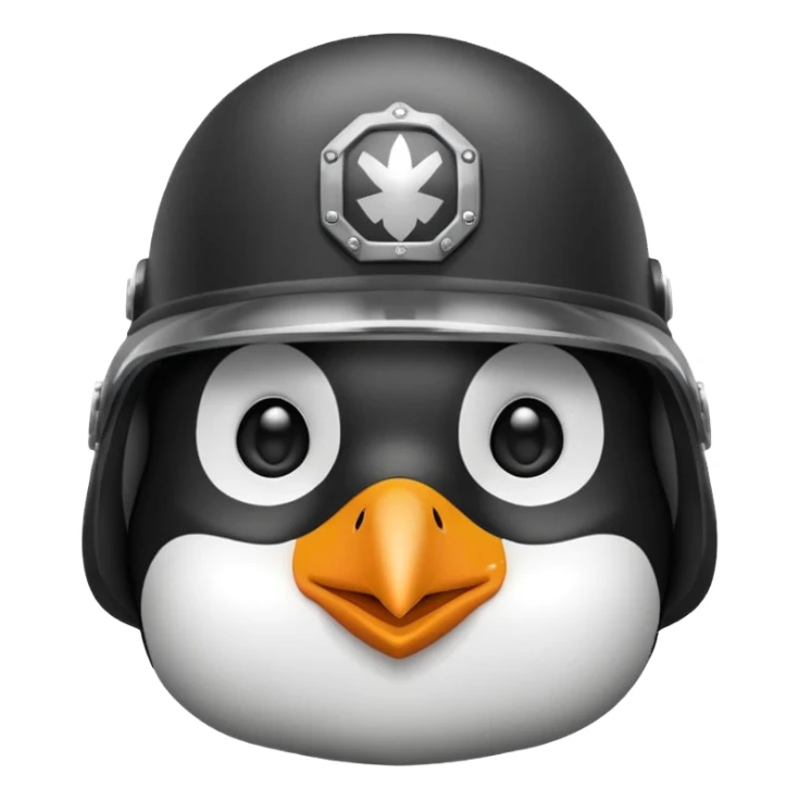 cute penguin soldier face only sticker