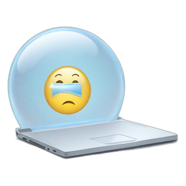 laptop in a crystal bubble sticker