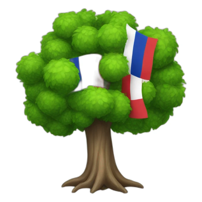 Tree with french flag sticker